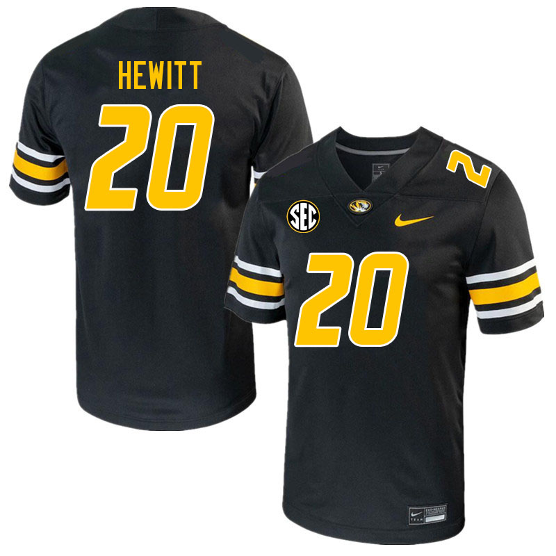 Men #20 LJ Hewitt Missouri Tigers College 2023 Football Stitched Jerseys Sale-Black
